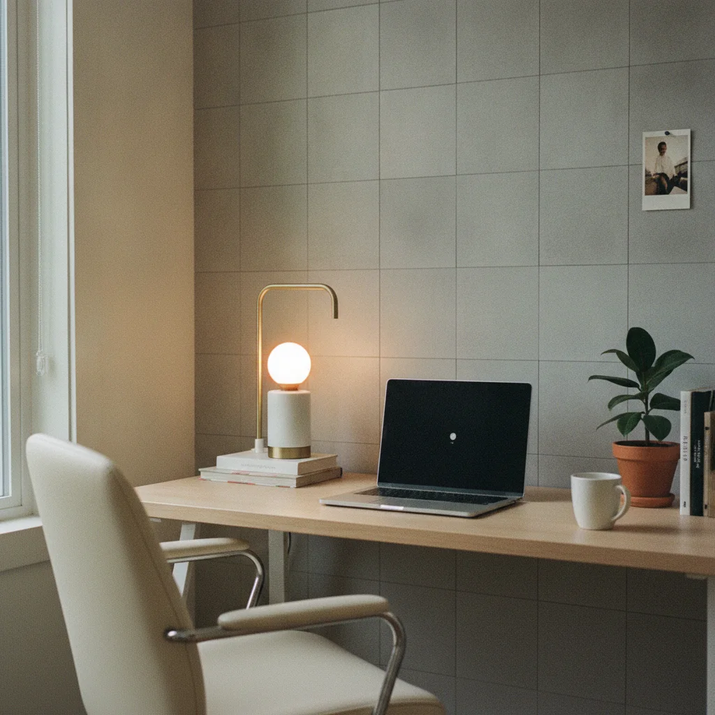 Carrelage adhésif au bureau : un fond de visio qui fait sérieux